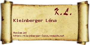 Kleinberger Léna névjegykártya